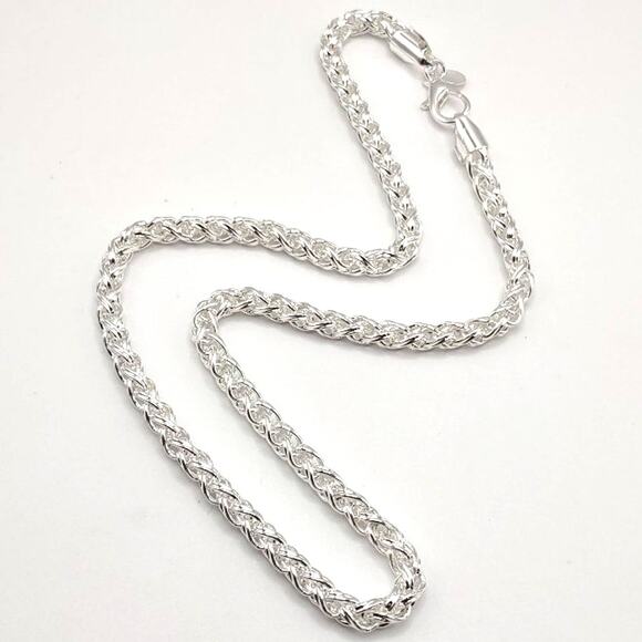 925 Sterling Silver Necklace Braided Byzantine 6mm Valentines Birthday Gift NEW!